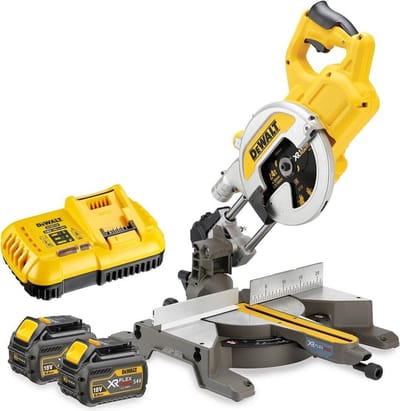 DeWalt Flexvolt accu afkort- en verstekzaag DCS777T2 54V, 216mm, met 2 accu's en snellader (Prijs per stuk)