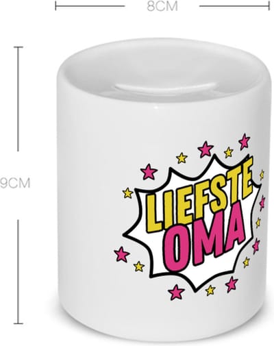 Akyol - liefste oma Spaarpot - Oma - een oma die heel lief is - cadeautje voor oma - liefste ooit - verjaardagscadeau - kado - gift - geschenk - verrassing - spaarpot