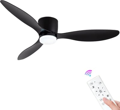 CL CHLIN® Trio Plafondventilator zwart met LED Verlichting – 52 Inch – Hoge Luchtstroom – Dual-Mode Licht – Met Afstandsbediening & Timer – Voor Woonkamer & Slaapkamer