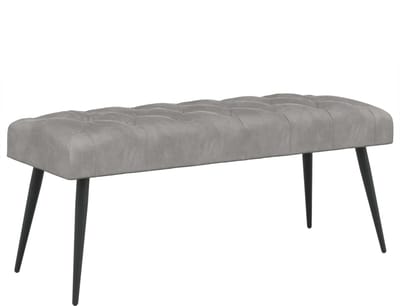 vidaXL - Bank - met - knopen - tufting - Lichtgrijs - 110 - x - 40 - x - 46 - cm - Fluweel