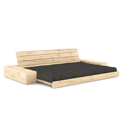 Karup Basis slaapbank inclusief zijboxen - 734 Dark Grey - 101ClearLacquered