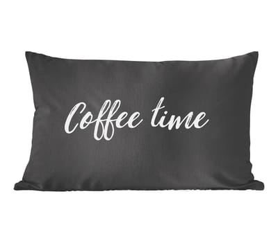 Sierkussens - Kussentjes Woonkamer - 60x40 cm - Spreuken - Koffie - Coffee time - Quotes