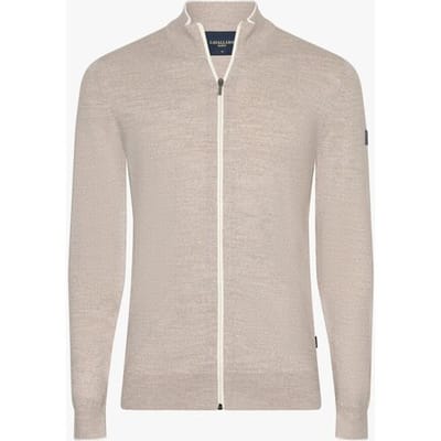 Cavallaro Napoli Vest Fontanio Full Zip Cardigan Light Taupe Melange / male