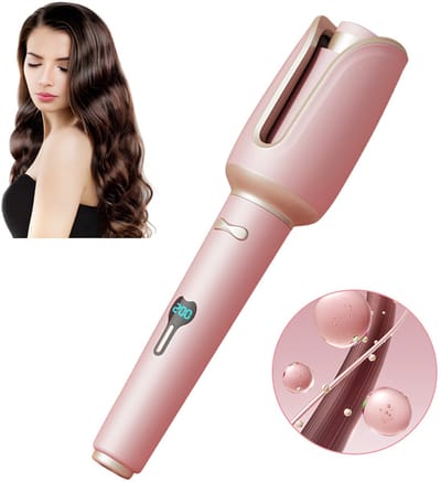 Automatische Krultang - Curling Iron - Golvenkrultang - Krulborstel Roterend - Wave Krultang - met Snoer - Roze