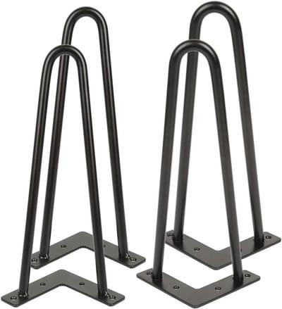 Tafelpoot Set - Haarspeldpoten Meubelpoot - Tafel Maken - Massief Staal - 30 cm - Zwart