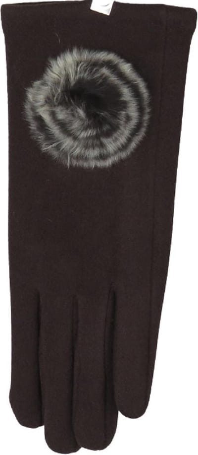 Handschoenen dames met touchscreen en pompon - 90% polyester en 10% elastisch