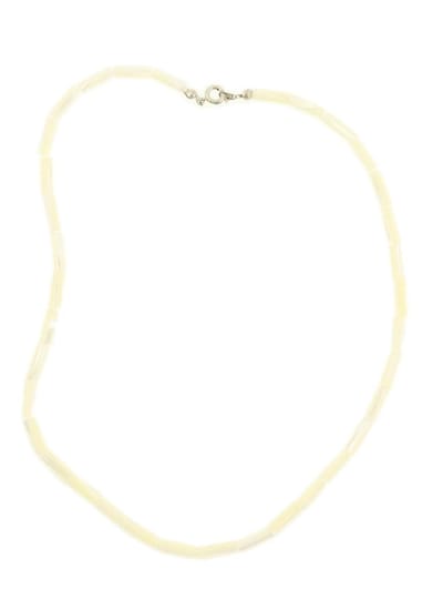 Behave Ketting van schelp wit crèmekleur 46 cm - Nikkelvrij en stijlvol