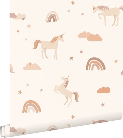 ESTAhome behang unicorns beige en licht terracotta - 53 cm x 10.05 m - 131435