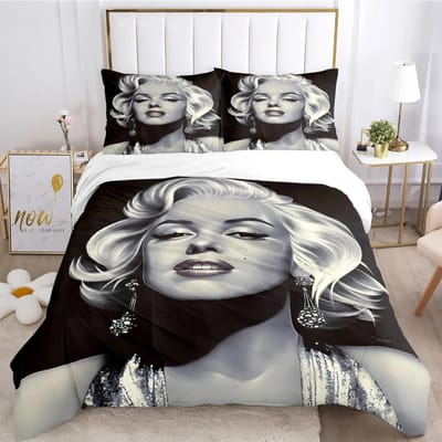 Marilyn Monroe Dekbedovertrek Dekbed Angst Beddengoed Sets Zachte Dekbedhoes En Kussenslopen Voor Tieners Jongen Enkel Dubbel Queen King 135X200cm-2pcs