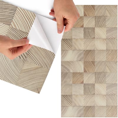 Tulup Meubelfolie - Houten patronen Plakfolie Meubels - 75x150 cm - Beige Meubelfolie - Wrapfolie Keuken - Minimalist Meubelfolie - Decoratiefolie - Tafeldecoratie - Achtergronden en patronen