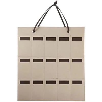 1Pc 15-Slots Vilt Brillenstandaard Houder Voor Zonnebrillen Brillen Opberg Display Hangende Tas Muurvak Opbergdoos Organizer beige