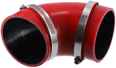 Dailygoods- Silicone Reducer 90 Graden - 89mm Binnendiameter - Slangtype - Klemmaatbereik 80-100mm - Rood - Kwaliteitsmateriaal - Slang