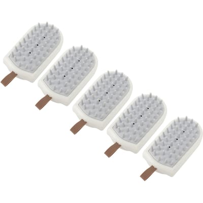 10 PCS Brosse Masseur en Silicone Exfoliation Anti-Pelliculaire Ergonomique Masseur Cuir Chevelu Shampooing white