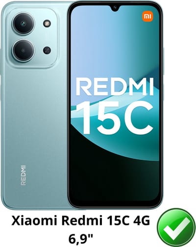 Hoesje geschikt voor Xiaomi Redmi 15C 4G backcover Shockproof siliconen Transparant en 2 stuks Screenprotector Gehard Glas