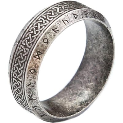 Mode Vintage Eenvoudige Viking Rune Ring voor Mannen Vrouwen Roestvrij Staal Noords Keltische Knoop Ringen Koppels Amulet Sieraden 9 gray