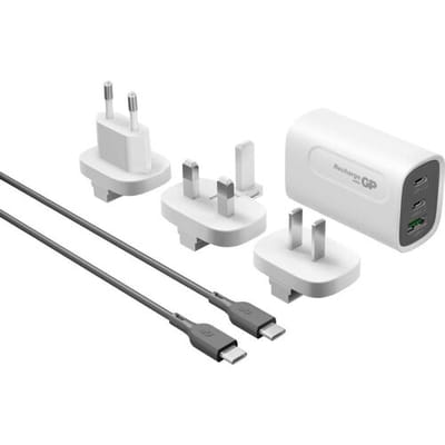 GP USB-oplader 65 W 1x USB-A, 2x USB-C USB PD, Quick Charge 4.0 Wit Binnen Met adapter voor Europa, Met adapter voor Verenigd Koninkrijk, Met adapter