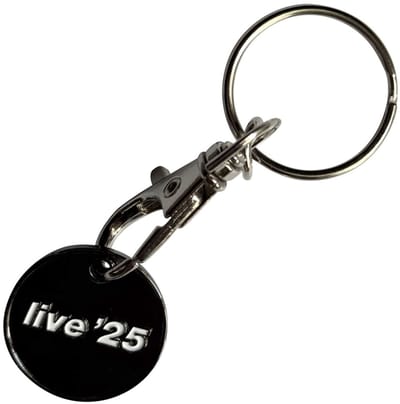 Oasis - Live '25/Decca Logo DoubleSided Trolley Coin Sleutelhanger - Zwart