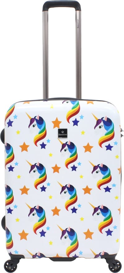 Saxoline Harde Koffer / Trolley / Reiskoffer - 66 cm (Medium) - Unicorn Print - Bedrukt / Medium