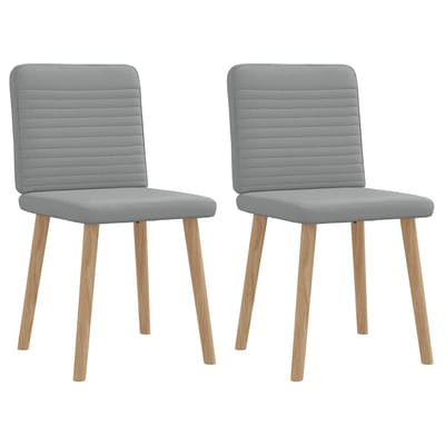 vidaXL - Eetkamerstoelen - 2 - st - stof - lichtgrijs