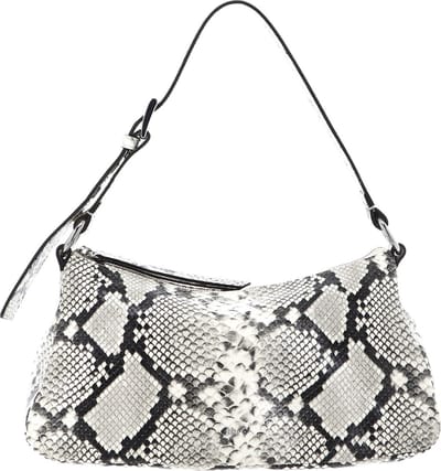 abro Schoudertas Leather Pitone By My Side Hobo Bag Beige Crème