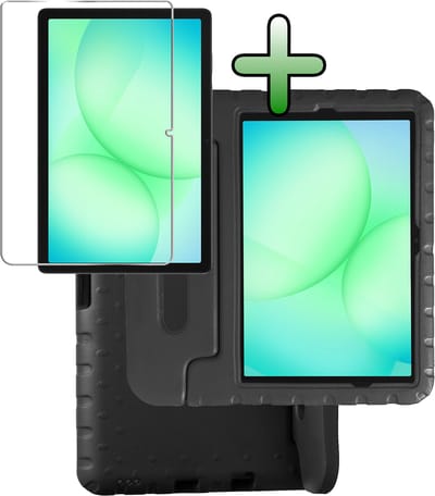 Hoesje Geschikt voor Samsung Galaxy Tab A11 Plus / A9 Plus - Met Screenprotector - Kinderhoes Shockproof Bumper - Kidsproof Case - Tablet Hoes - Kinder Hoes Cover - Zwart