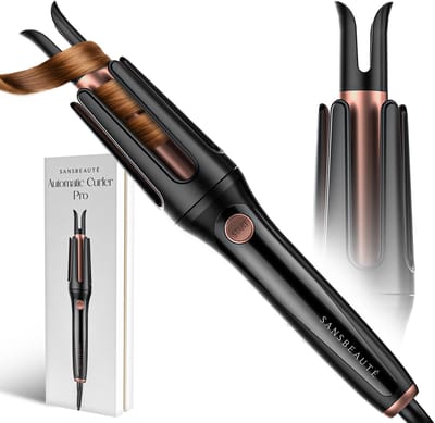 Sansbeauté Automatische Krultang - Keramische Haarkruller - Haarkrultang - Hair Curler - Haarstyler - Wavy Hair - Curling Iron - Krulborstel Roterend - Golvenkrultang - Wave Krultang