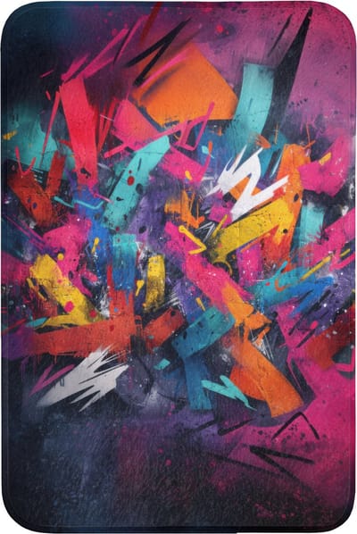 WC mat 60x90 cm - Antislip - Abstract - Explosie - Neonkleuren - Toiletmat - Vloermat - Douchemat - Toilet tapijt - Toiletmatten