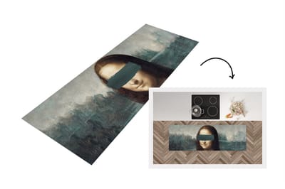 Keukenloper - Loper keuken - Mona Lisa - Da Vinci - Verf - 150x50 cm - Keukenloper vinyl