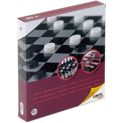 Cayro Magnetisch Schaken, Dammen en Backgammon 3-in-1 - Compact Reisformaat met Opbergvakjes - Koning 3x1,4 cm - 2 Spelers - Speelduur 30 Minuten - Vanaf 7 Jaar - Cayro Collection
