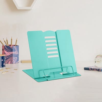 Dailygoods- Boekenstandaard Verstelbaar - Opvouwbare Metalen Boekhouder - Antislip Boekensteun - Compacte Leesstandaard - Geschikt voor Tablets/Smartphones