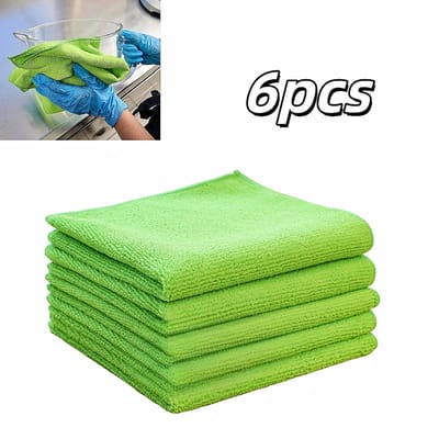 6 Stuks Keukenreinigingsdoek - Dik, absorberend en pluisvrij - Multifunctionele schuurspons - Keukendoek - 30*30cm - Geschikt voor het reinigen van kookgerei en aanrechtbladen - Groen.