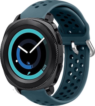 Siliconen sport bandje met gaatjes - Geschikt voor Samsung Galaxy Watch 3 - 41mm / Galaxy Watch 1 42mm / Galaxy Watch Active / Active 2 / Samsung Gear Sport bandje - Sport bandje - Rock Green