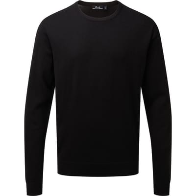 Premier Volwassenen Unisex Cotton Rich Crew Neck Sweater (Zwart)