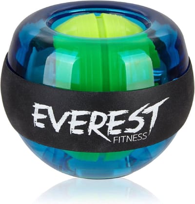 Gyroscopische Handtrainer Bal voor Krachttraining van Hand- en Armspieren - Neonblauw/Zwart