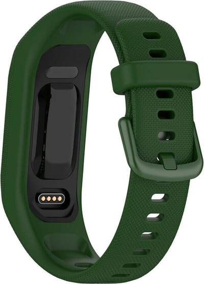 Siliconen Smartwatch bandje - Geschikt voor Garmin Vivosmart 5 siliconen bandje - donkergroen - Strap-it Horlogeband / Polsband / Armband