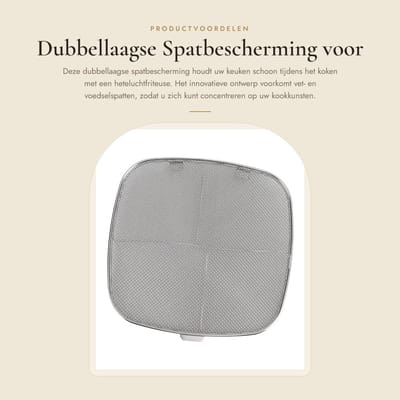 Dailygoods- Spatbescherming Dubbellaags - Grill/spatbeschermingsnet - Duurzaam - Compatibel met heteluchtfriteuses/barbecues - Hoge temperaturen - Gemakkelijk te reinigen - Spatnet