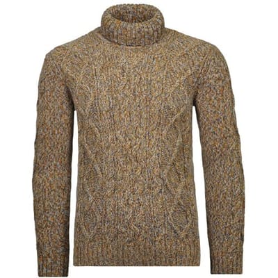 Ragman Trui Col Cable Design Pullover Oker / male