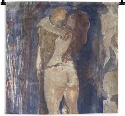 Wandkleed Edvard Munch - Dood en leven - Edvard Munch Wandkleed katoen 90x90 cm - Wandtapijt met foto