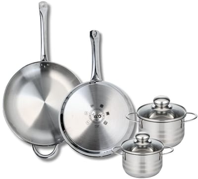Set van 2 Bakpannen 28 en 32 cm en 2 Kookpotten 14 en 16 cm Elo Profi Brillant