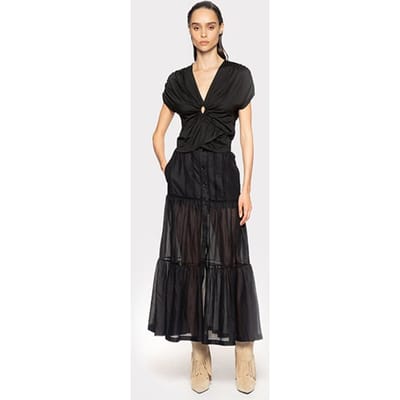 PINKO Hannover Gonna Mussola Ricamo Black Größe: 38 | Midiröcke Outlet | Damen | Schwarz