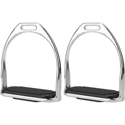 Rijden Equestrian Plating IJzeren Paard Stijgbeugels Met Zwarte Rubber Paardenmat