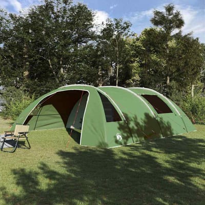vidaXL - Tunnel - Tent - voor - 6 - Personen - 6-persoons - Groen - en - Wit
