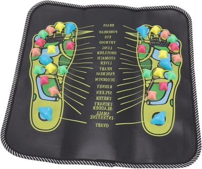 Voetmassage mat voor reflexologie en acupressuur, pijnverlichting met aanpasbare blokken, geschikt voor alle leeftijden en geslachten (35 x 35 cm)