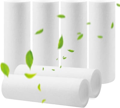 Set van 6 vervangingsfilters 50 µm voor waterfilter, huiswaterfilter, PP-katoen filterkaarsen zonder beschermkap