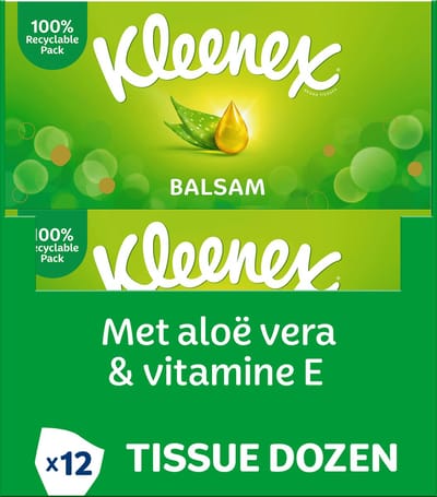 Kleenex tissues - Balsam - Voordeelverpakking - 12 x 64 stuks (768 zakdoekjes)