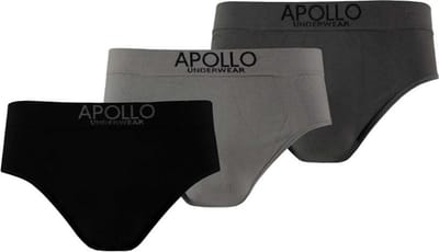 Apollo Ondergoed Seamless Heren Katoen Zwart/grijs 3 Stuks Maat L