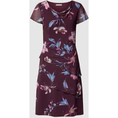 Knielange cocktailjurk met bloemenmotief
