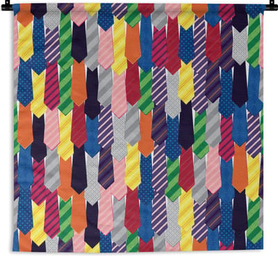 Wandkleed - Wanddoek - Stropdas - Regenboog - Patronen - 90x90 cm - Wandtapijt