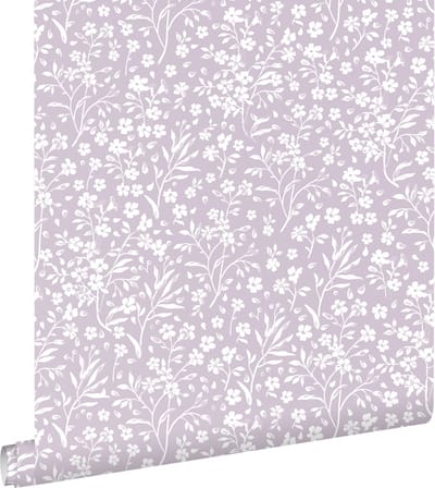ESTAhome behang bloemetjes lila paars - 53 cm x 10.05 m - 139883