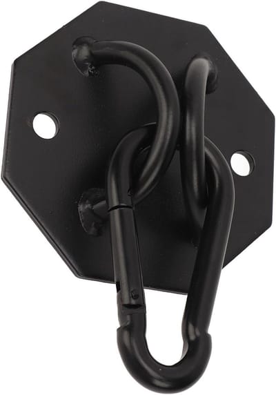 Hangmat Ophangset - Bevestigingsplaat - Buiten Ontspannen - Zware IJzeren Constructie - 11 x 11 x 5 cm - Zwart